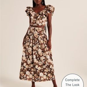 Abercrombie Drop Waist Maxi Poplin Skirt